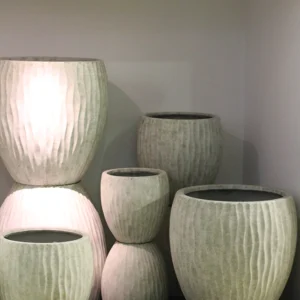 2961 ΓΛΑΣΤΡΑ STRIP STONE BALL POT WHITE