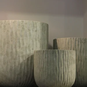 2964 ΓΛΑΣΤΡΑ EGG POT STRIP STONE WHITE